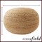Hand-Braided Jute Pouf Ottoman Footrest, 19" Round x 10-1/2" High, Natural Woven Boho Floor Cushion, Home Decor for Living Room, Bedroom, Apartment